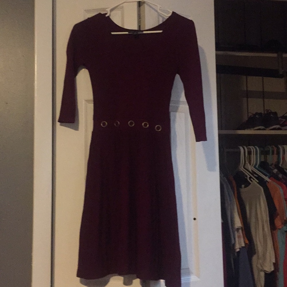 Burgundy/ plum gold accent dress size XS